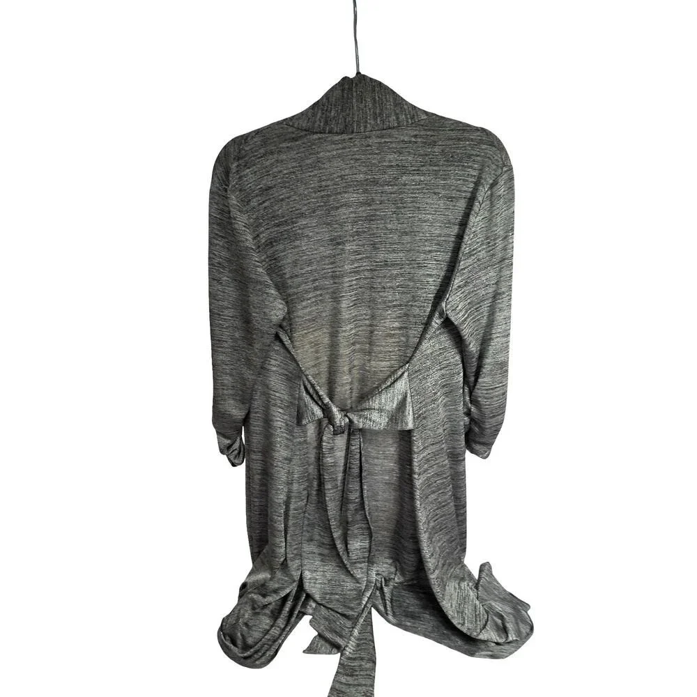 Joseph‎ Ribkoff Open Front Draped Cardigan Grey Heathered Size 16 Casual
